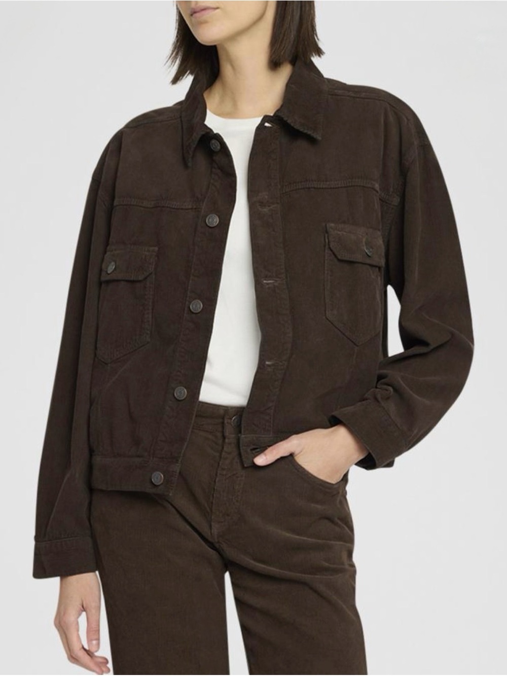 The Row womens Dark Brown Corduroy Jacket - Picture 6 of 7